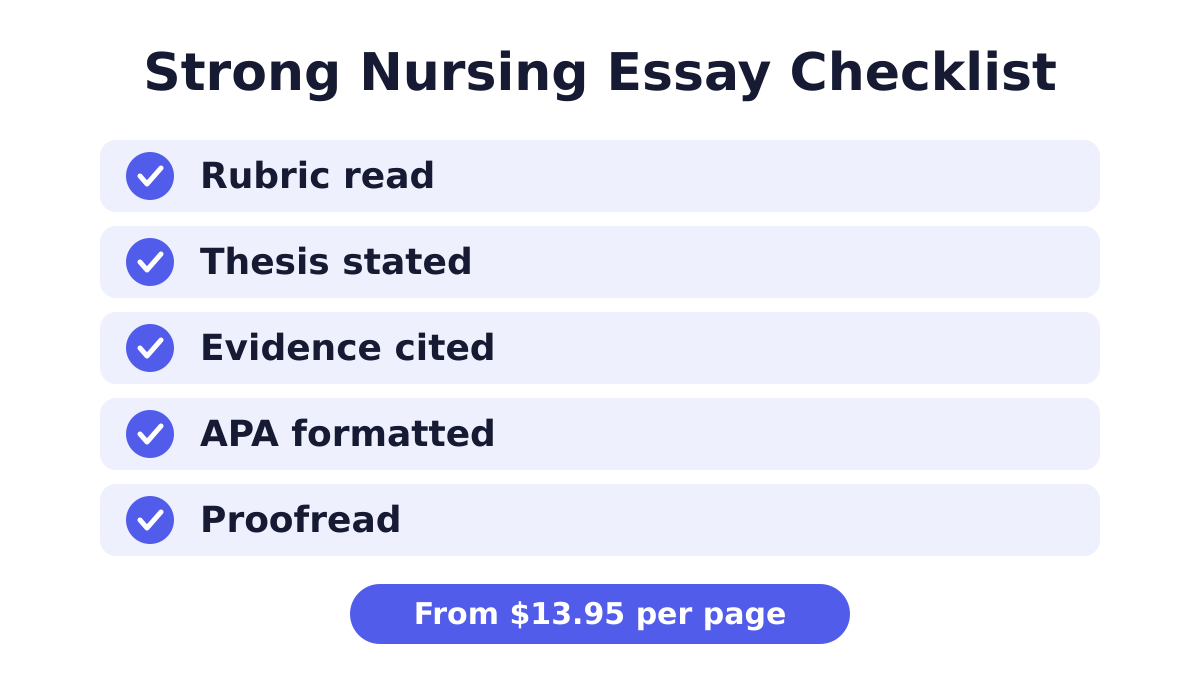 Best Nursing Essay Writing Services 3 Checklist for writing a strong nursing essay from the best nursing essay writing services