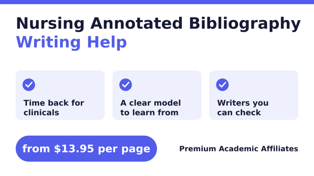 Nursing annotated bibliography writing help