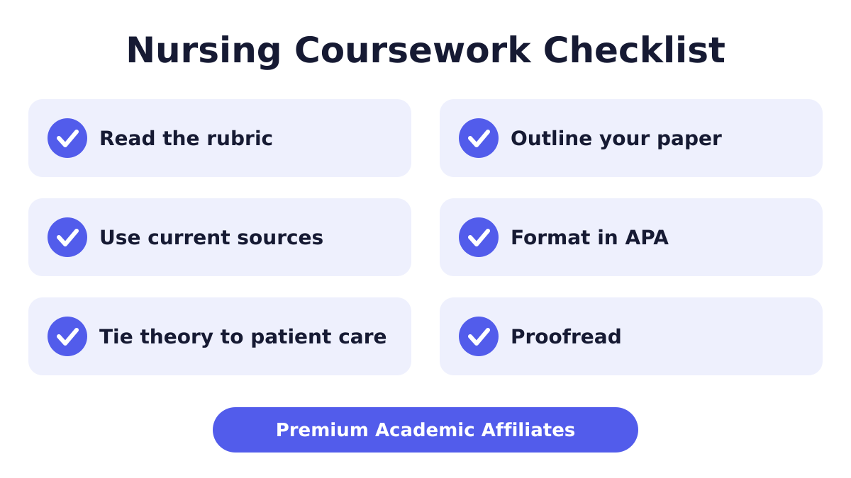 Nursing Coursework Writing 3 Nursing coursework writing checklist for a strong paper
