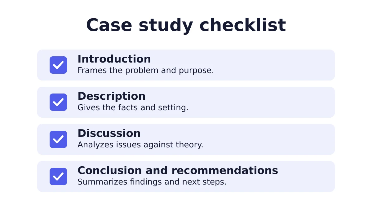 Write My Case Study 1 Checklist of the parts of a write my case study paper