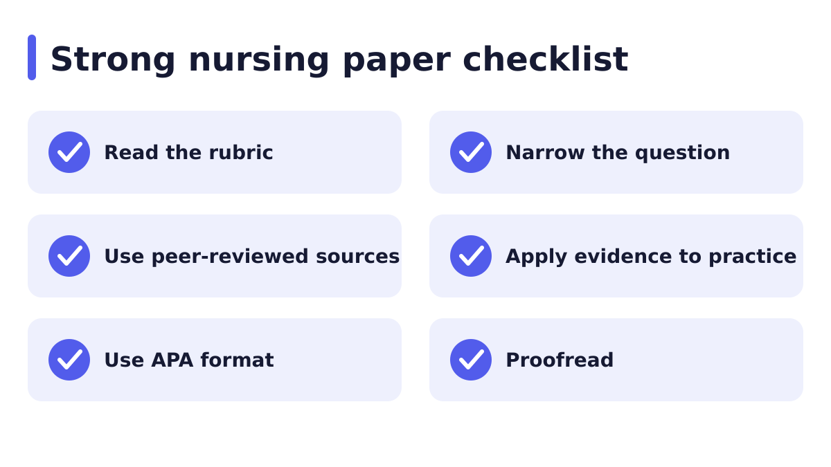 Checklist to write my nursing paper well before you submit