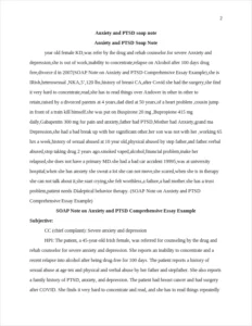 SOAP Note on Anxiety and PTSD Comprehensive Essay Example – page 2