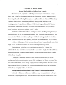 Lesson Plan for Diabetes Mellitus Essay Example – page 2