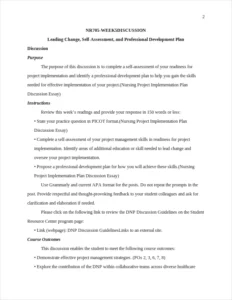 Nursing Project Implementation Plan Discussion Essay – page 2