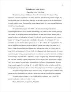 Depression SOAP Note Essay Example – page 2