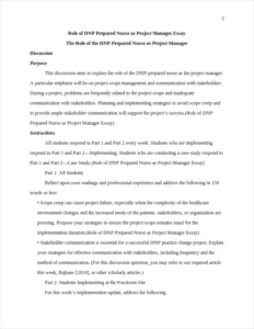 Role of DNP Prepared Nurse as Project Manager Essay – page 2