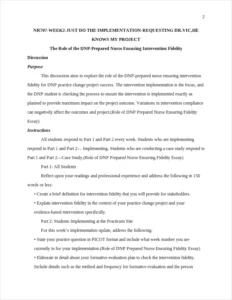 Role of DNP Prepared Nurse Ensuring Fidelity Essay – page 2