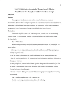 Project Dissemination Through Journal Publication Essay Example – page 2