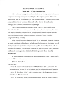 Clinical Skills List Comprehensive Essay Example – page 2