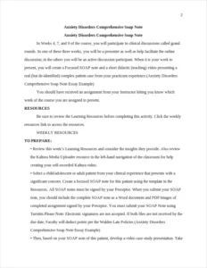 Anxiety Disorders Comprehensive Soap Note Essay Example – page 2