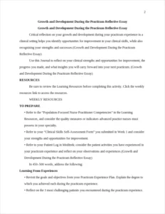 Growth and Development During the Practicum Reflective Essay – page 2
