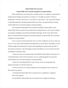 Clinical Skills Self Assessment Example for Nursing Students – page 2