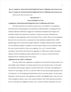 How to Acquire an Advanced Practiced Registered Nurse Certification and License Essay – page 2
