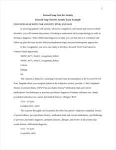 Focused Soap Note for Anxiety Essay Example – page 2