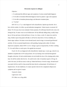 Discussion response to colleague – page 2