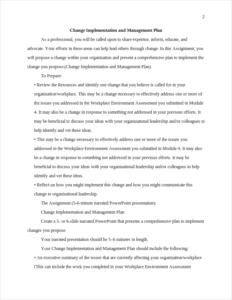 Change Implementation – page 2