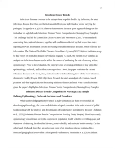 Infectious Disease Trends Comprehensive Nursing Essay Sample – page 2