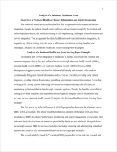 Analysis of a Pertinent Healthcare Issue Nursing Paper Example – page 2