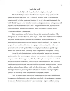 Leadership Profile Comprehensive Nursing Paper Example – page 2