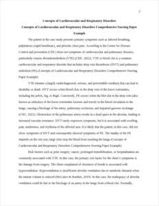 Concepts of Cardiovascular and Respiratory Disorders Comprehensive Nursing Paper Example – page 2