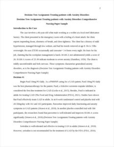 Decision Tree Assignment-Treating patients with Anxiety Disorders Comprehensive Nursing Paper Sample – page 2