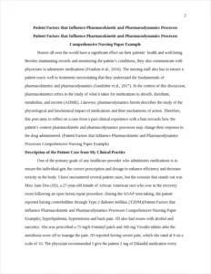 Patient Factors that Influence Pharmacokinetic and Pharmacodynamics Processes Comprehensive Nursing Paper Example – page 2