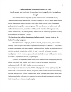 Cardiovascular and Respiratory Systems Case Study Comprehensive Nursing Essay Example – page 2