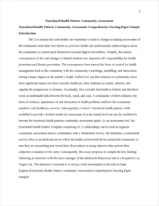Functional Health Pattern Community Assessment Comprehensive Nursing Paper Sample – page 2