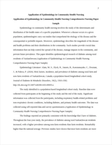 Application of Epidemiology in Community Health Nursing Comprehensive Nursing Paper Sample – page 2