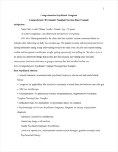 Comprehensive Psychiatric Template Nursing Paper Sample – page 2