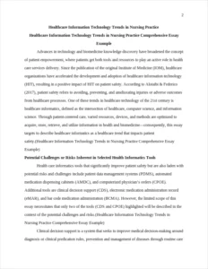 Healthcare Information Technology Trends in Nursing Practice Comprehensive Essay Example – page 2