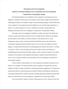 Information and Service Integration Comprehensive Nursing Paper Sample – page 2