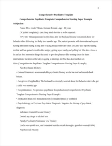 Comprehensive Psychiatrc Template Comprehensive Nursing Paper Example – page 2