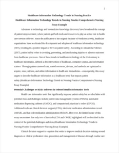 Healthcare Information Technology Trends in Nursing Practice Comprehensive Nursing Essay Example – page 2