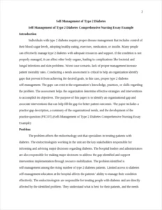 Self-Management of Type 2 Diabetes Comprehensive Nursing Essay Example – page 2