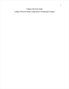 Critique of Research Studies Comprehensive Nursing Paper Example – page 2