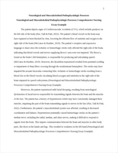 Neurological and Musculoskeletal Pathophysiologic Processes Comprehensive Nursing Essay Example – page 2