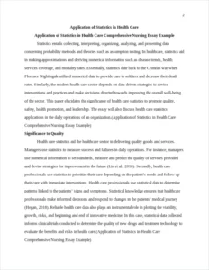 Application of Statistics in Health Care Comprehensive Nursing Essay Example – page 2