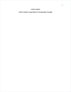 Article Analysis Comprehensive Nursing Paper Example – page 2