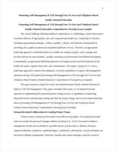 Promoting Self-Management of T2D through Face-To-Face and Telephone-Based Family-Oriented Education Comprehensive Nursing Essay Example – page 2