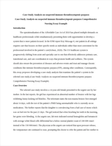 Case Study Analysis on suspected immune thrombocytopenic purpura Comprehensive Nursing Essay Example – page 2