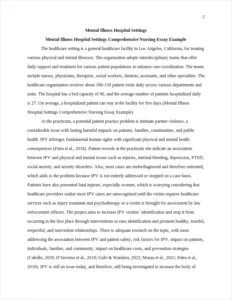 Mental Illness Hospital Settings Comprehensive Nursing Essay Example – page 2