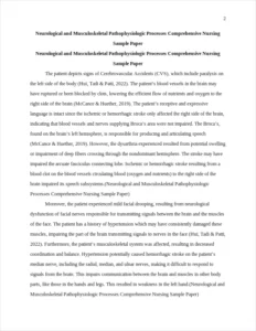 Neurological and Musculoskeletal Pathophysiologic Processes Comprehensive Nursing Sample Paper – page 2
