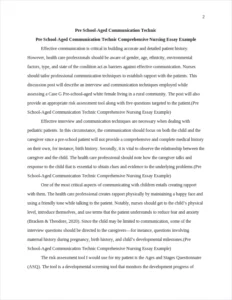 Pre School-Aged Communication Technic Comprehensive Nursing Essay Example – page 2