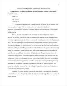 Comprehensive Psychiatric Evaluation on Mood Disorders Nursing Essay Sample – page 2