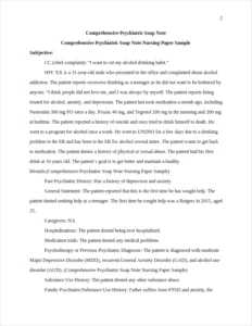Comprehensive Psychiatric Soap Note Nursing Paper Sample – page 2