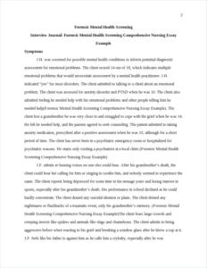 Forensic Mental Health Screening Comprehensive Nursing Essay Example – page 2