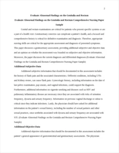 Evaluate Abnormal Findings on the Genitalia and Rectum Comprehensive Nursing Paper Sample – page 2
