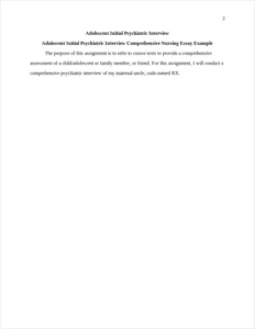 Adolescent Initial Psychiatric Interview Comprehensive Nursing Essay Example – page 2