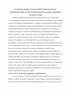Psychotherapy Modality of Choice for PMHNP Clinical Practice Paper Comprehensive Nursing Essay Sample – page 2